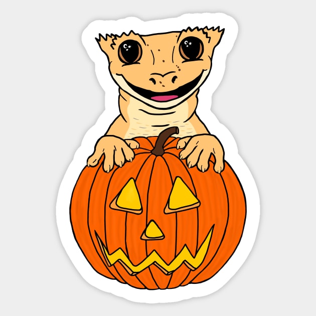 Crested Gecko Halloween Sticker by EcoElsa